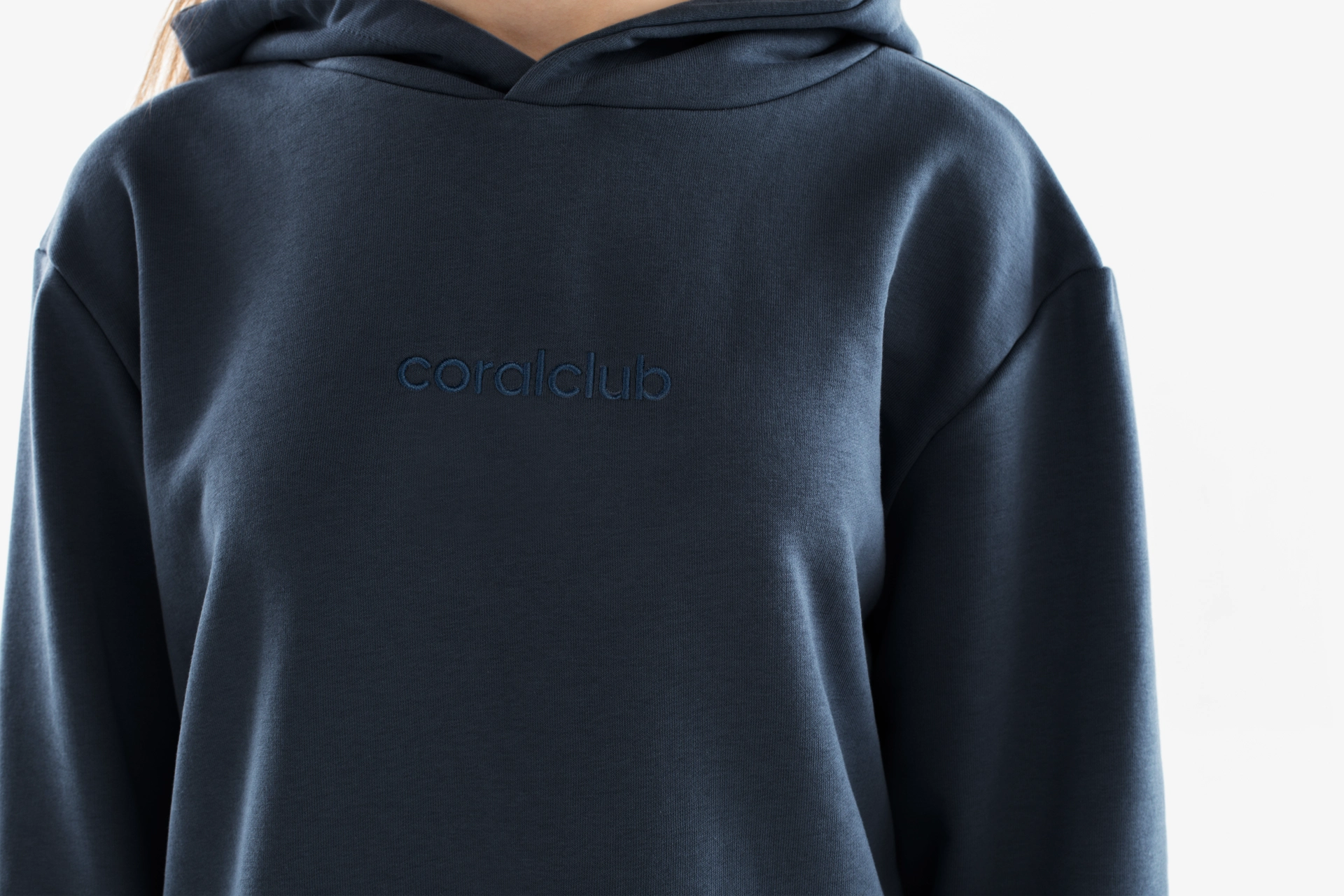 Худи женская удлинённая, темно-синяя